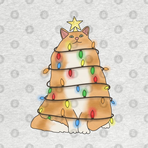 Fluffy Orange cat christmas tree by Becky-Marie